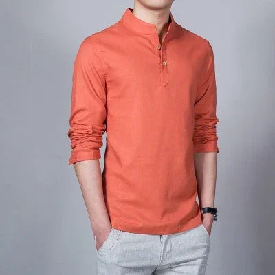 Men's Slim Stand-Collar Shirt