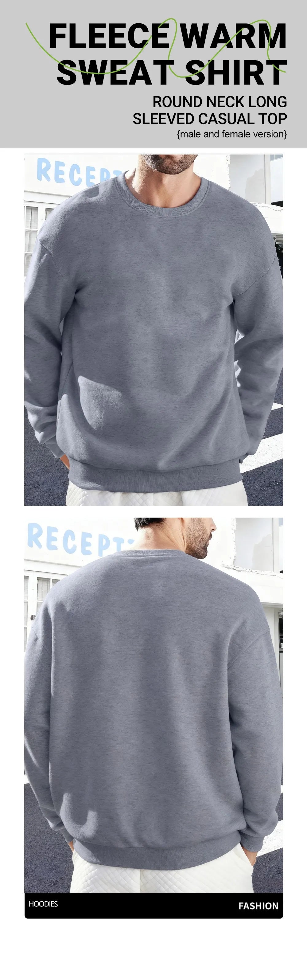 Men's Loose Pullover Sweatshirt Top