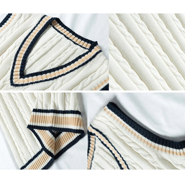 Men's Striped V-Neck Sweater Vest