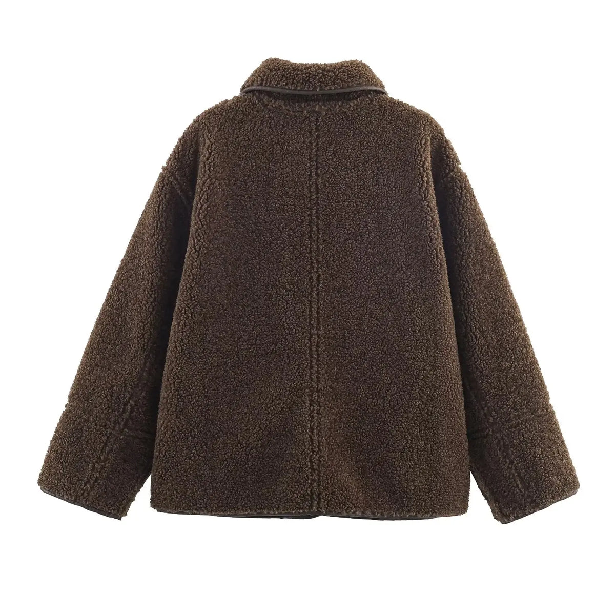 HH Woman Fashion Casual Street Style Jackets Women Lapel Single Breasted Pocket Decoration Coat Long Sleeve Winter Warm Jacket