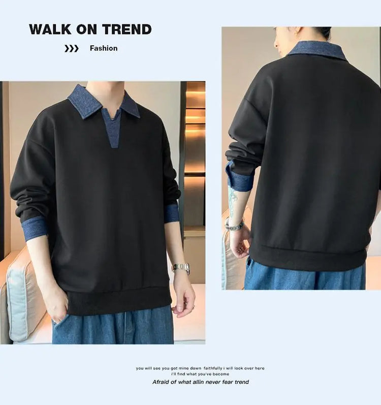 Men's Lapel Sweatshirt Top
