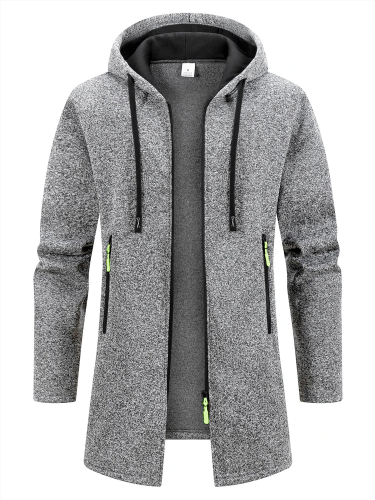 Men's Fleece-Lined Hooded Sweater Coat