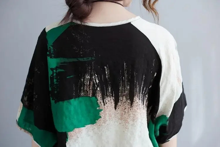 Loose Cotton Linen T-Shirt
