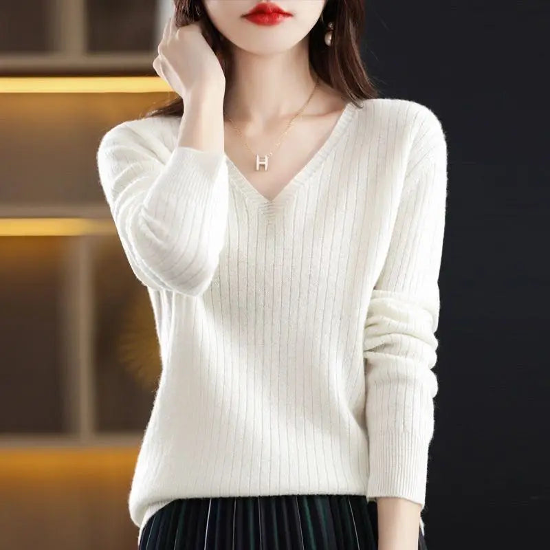 Classic V-Neck Knit Sweater
