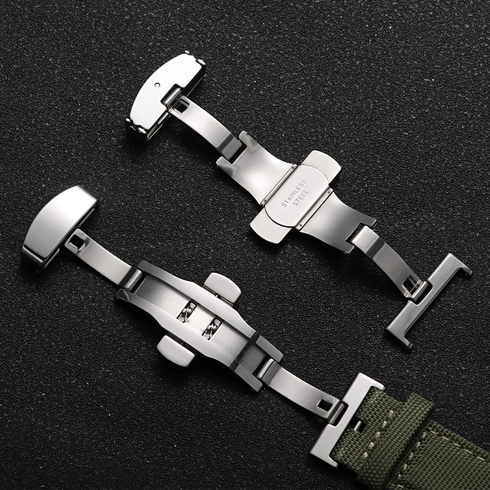 Watch Band Buckles 10mm 12mm 14mm16mm 20mm 22mm 24mm Stainless Steel Butterfly Buckle Polished Button Watchbands Clasp