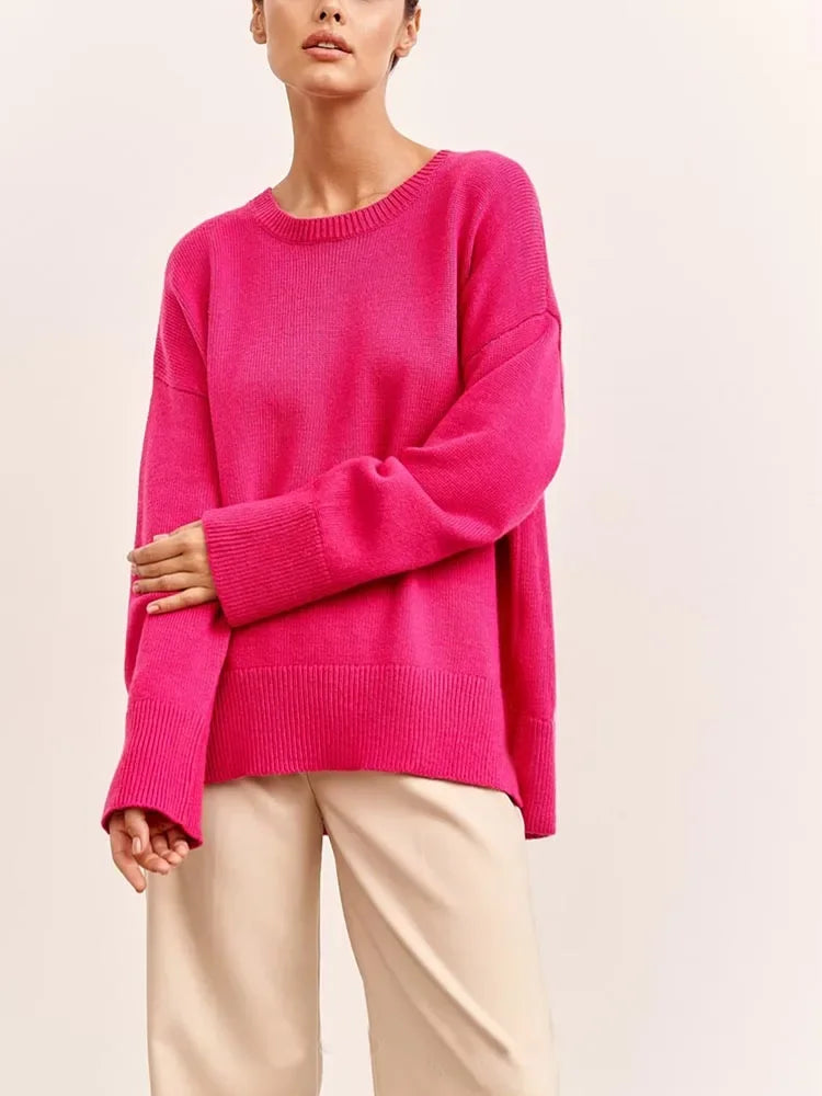 Oversized Crewneck Knit Sweater