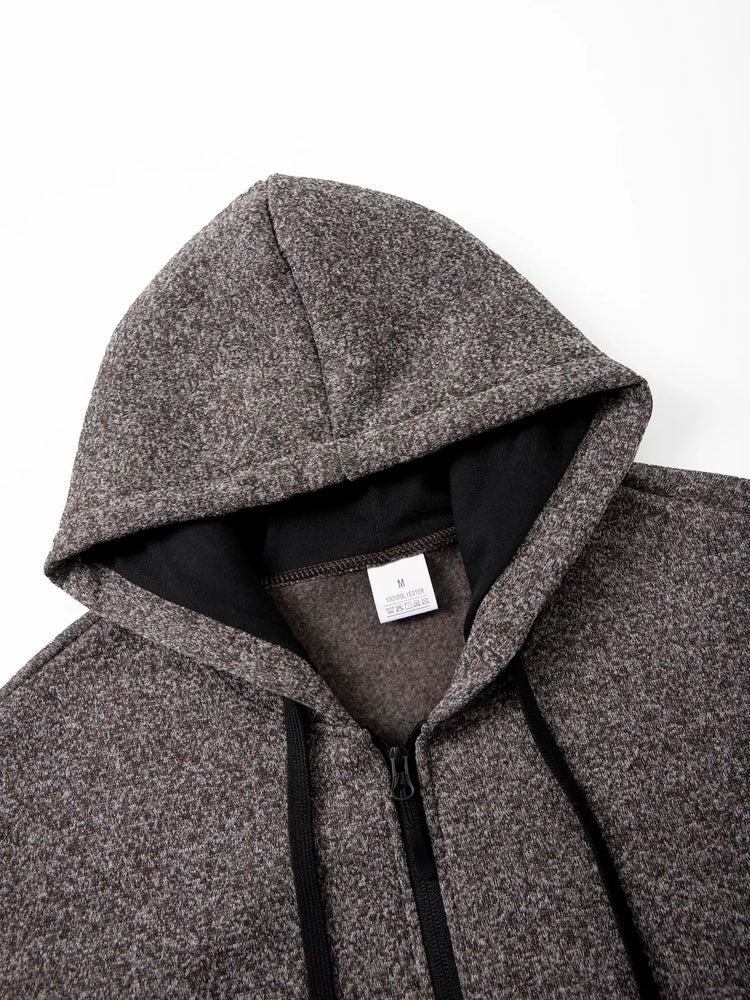 Men's Fleece-Lined Hooded Sweater Coat