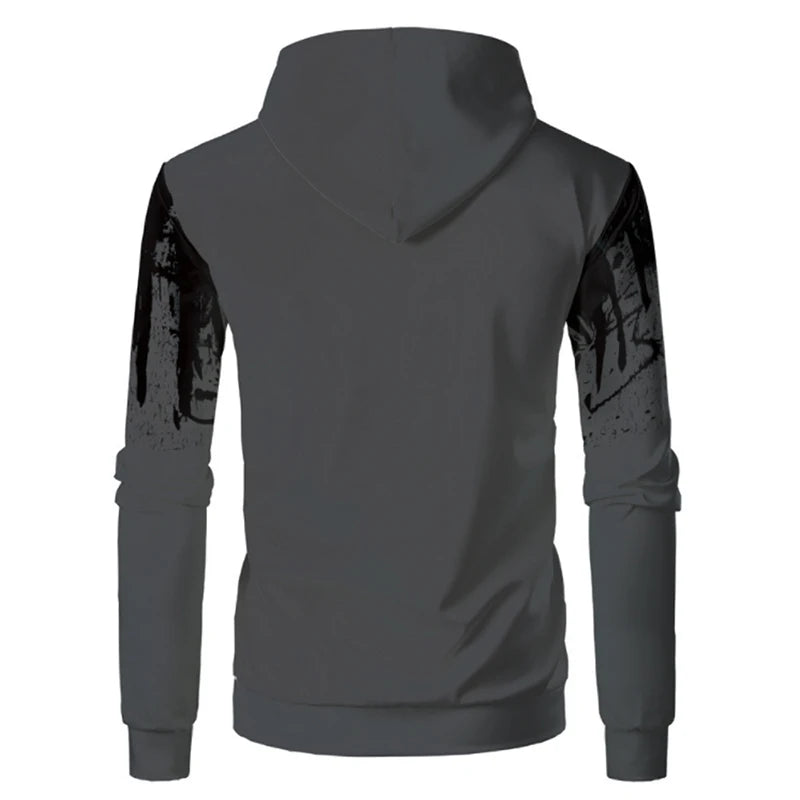 Men's 3D Print Hooded Sweater