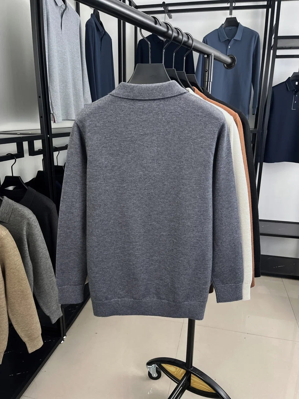 Men's Knit Polo Sweater