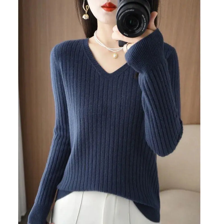 Classic V-Neck Knit Sweater