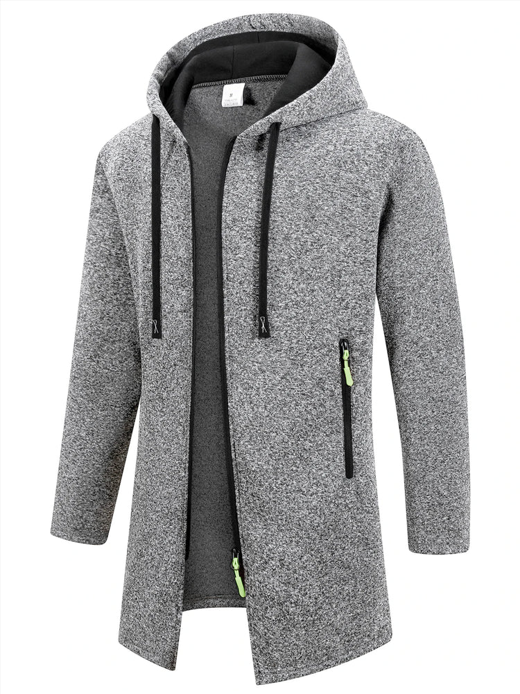 Men's Fleece-Lined Hooded Sweater Coat