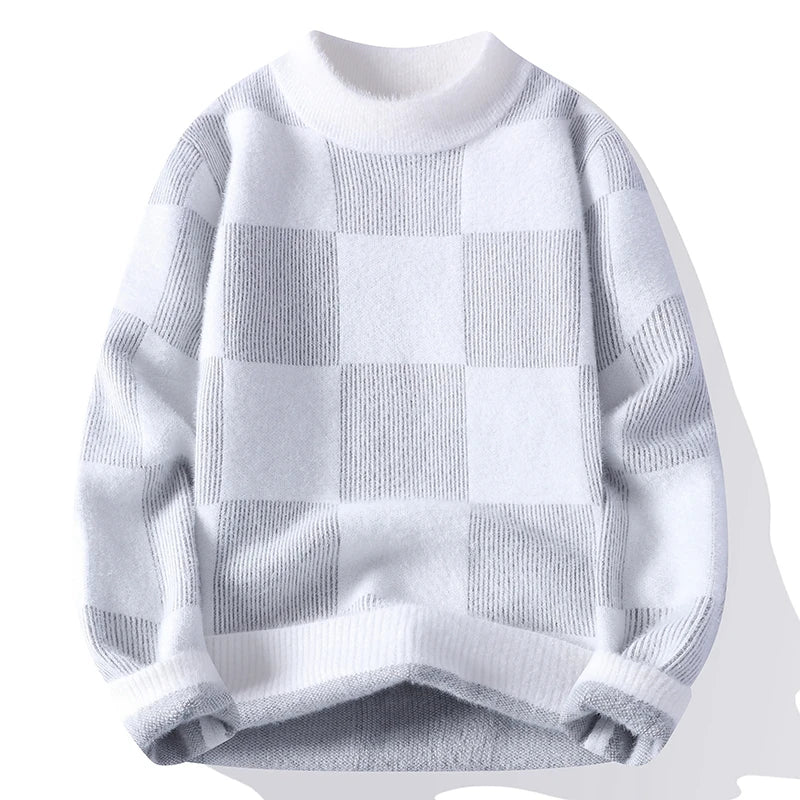 Men's Fuzzy Pattern Knit Sweater