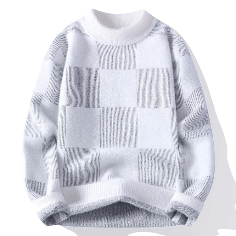 Men's Fuzzy Pattern Knit Sweater