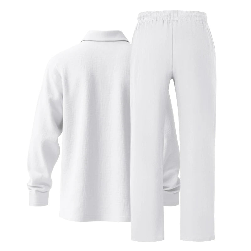 Men's Polo Shirt & Straight-Leg Pants Set