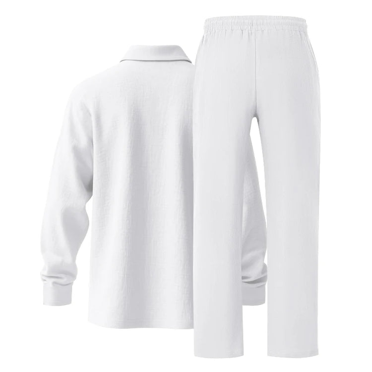 Men's Polo Shirt & Straight-Leg Pants Set
