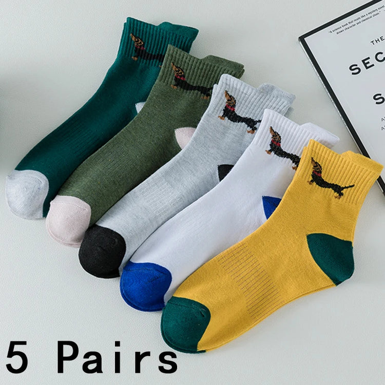 Men's Vintage Athletic Socks, 5 Pairs