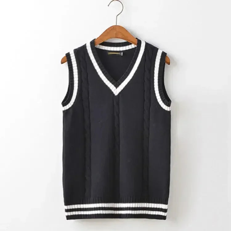 Men's Striped Knit Sweater Vest