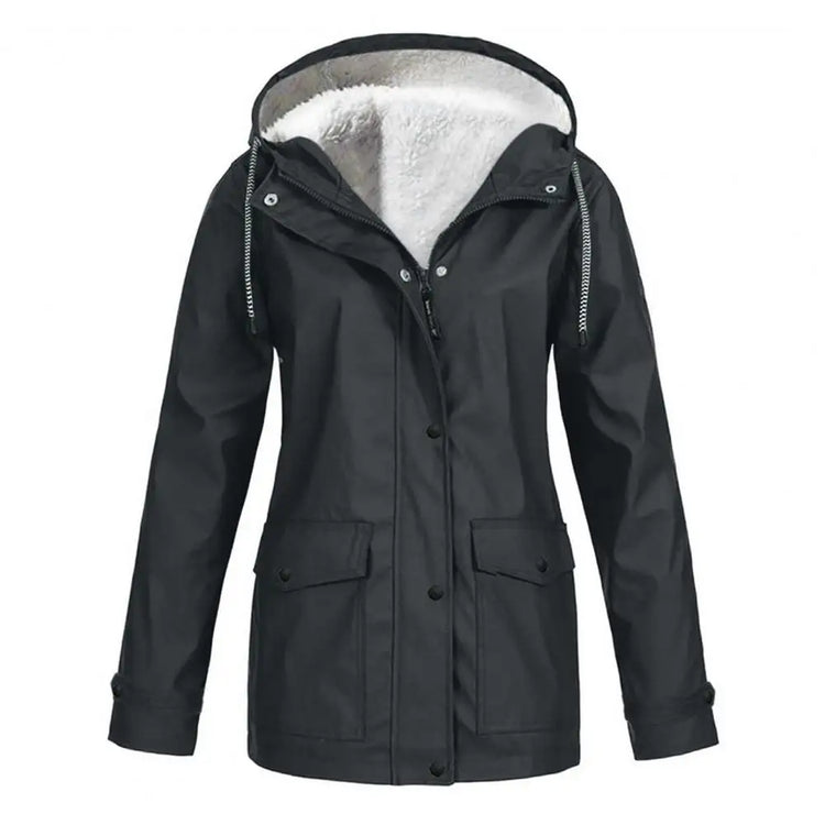 Fleece-Lined Hooded Parka Coat