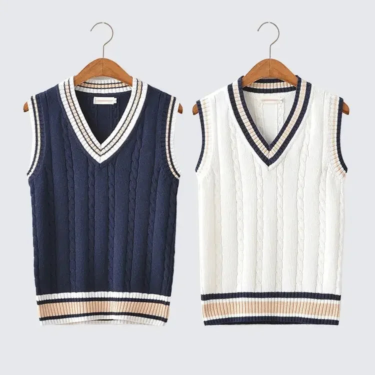 Men's Striped Knit Sweater Vest