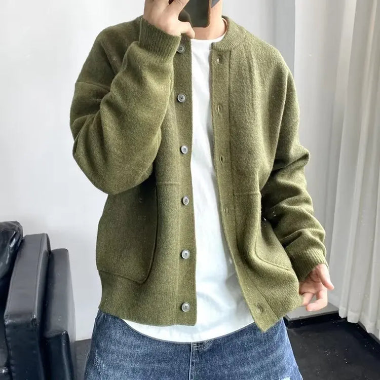Men's Thick Knit Cardigan Sweater