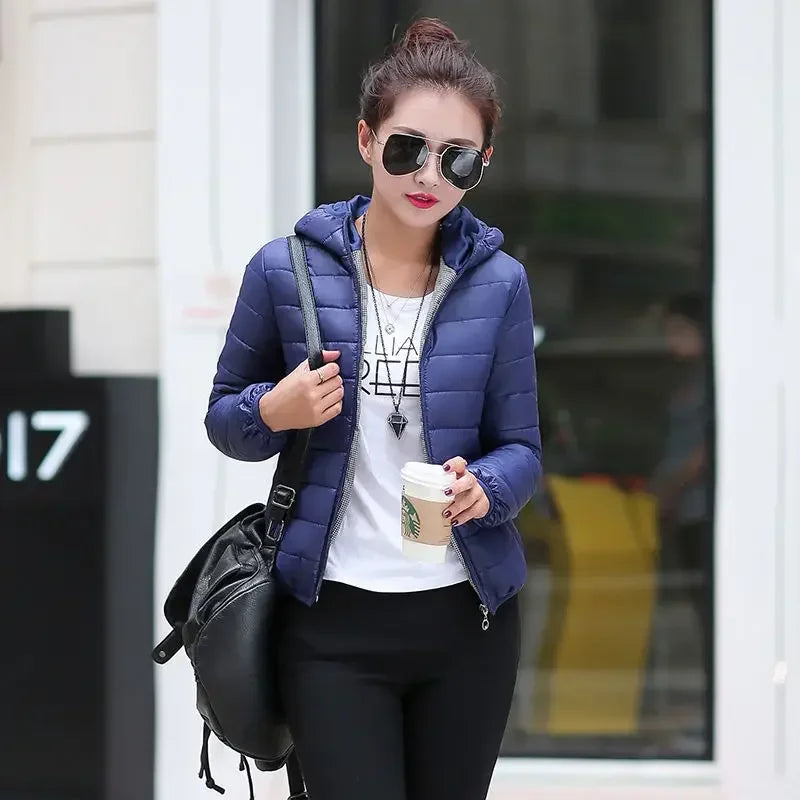 Cropped Hooded Puffer Jacket