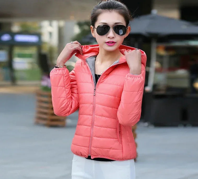 Cropped Hooded Puffer Jacket
