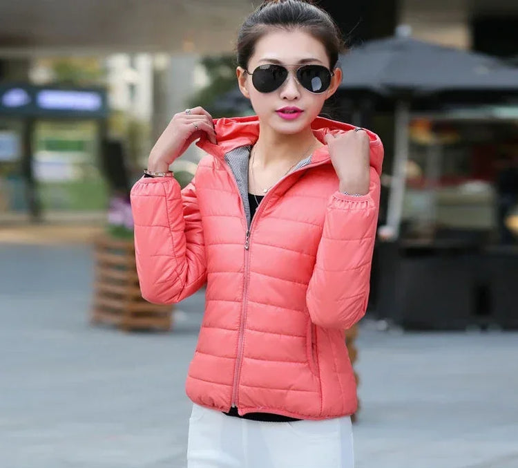 Cropped Hooded Puffer Jacket