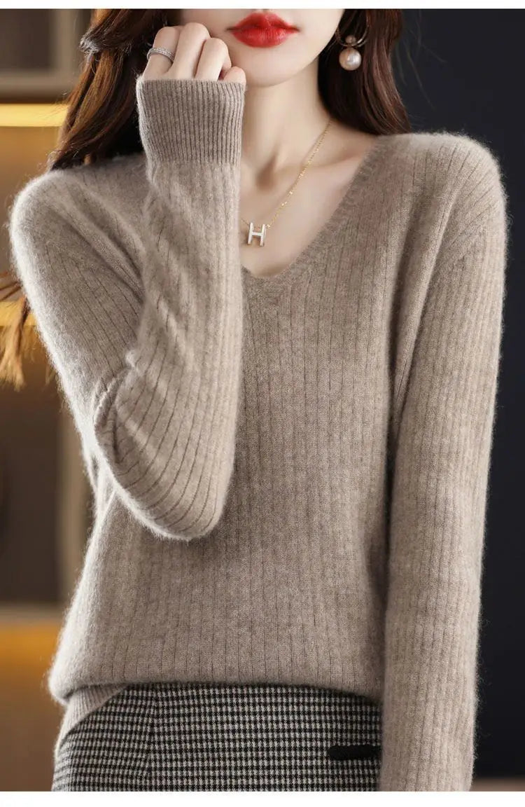 Classic V-Neck Knit Sweater