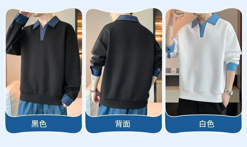 Men's Lapel Sweatshirt Top