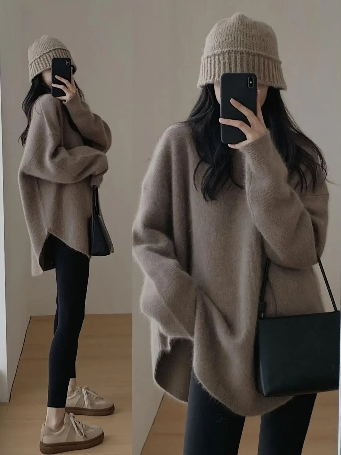 Long Red Knit Sweater