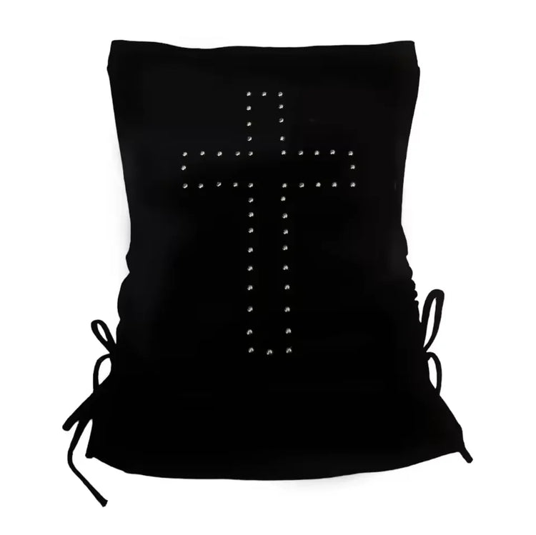 Y2K Rhinestone Corset Crop Top