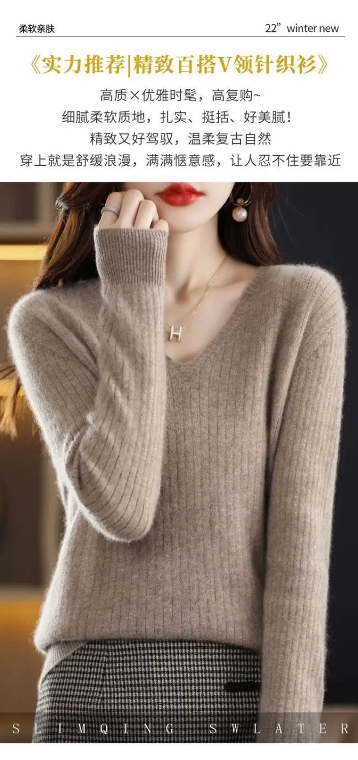 Classic V-Neck Knit Sweater