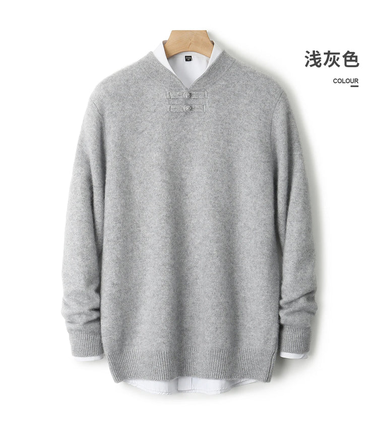Men's Stand-Collar Button Sweater