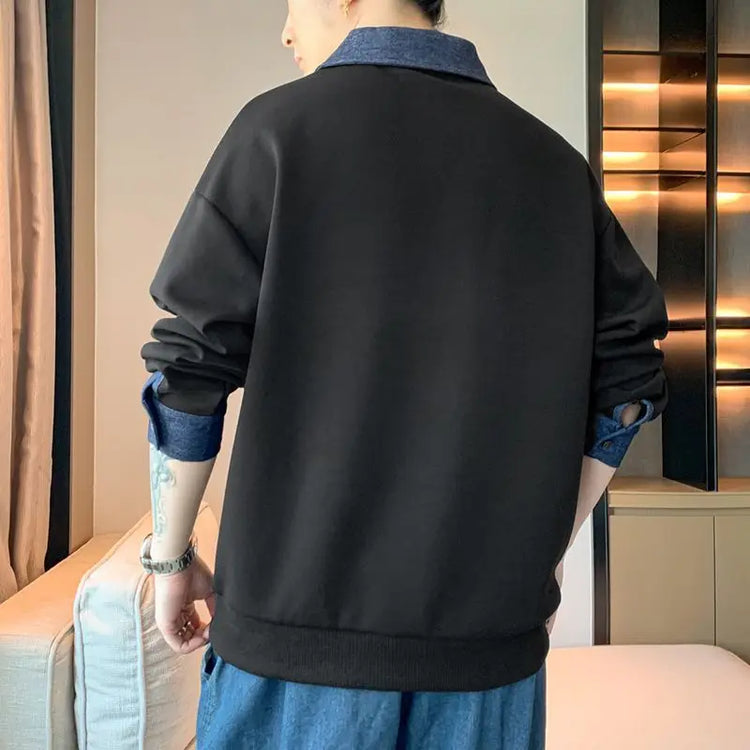Men's Lapel Sweatshirt Top