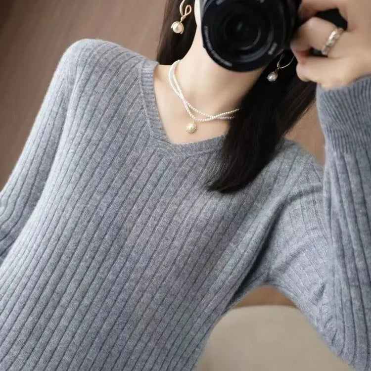 Classic V-Neck Knit Sweater