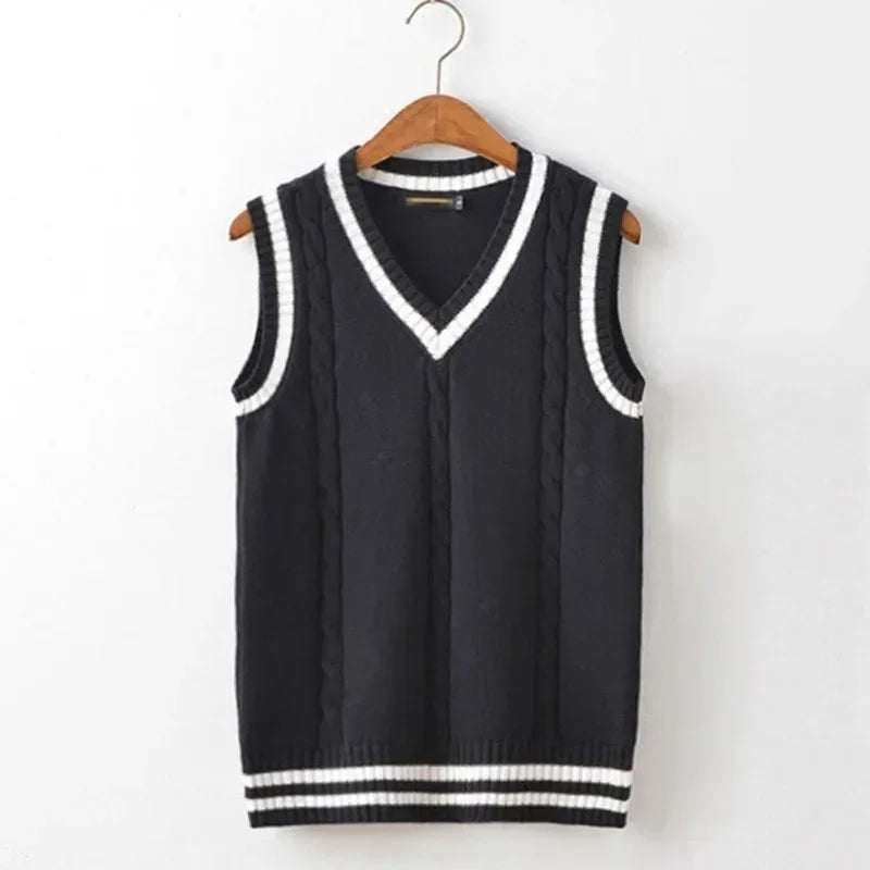 Men's Striped Knit Sweater Vest
