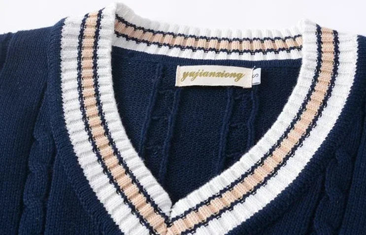 Men's Striped Knit Sweater Vest