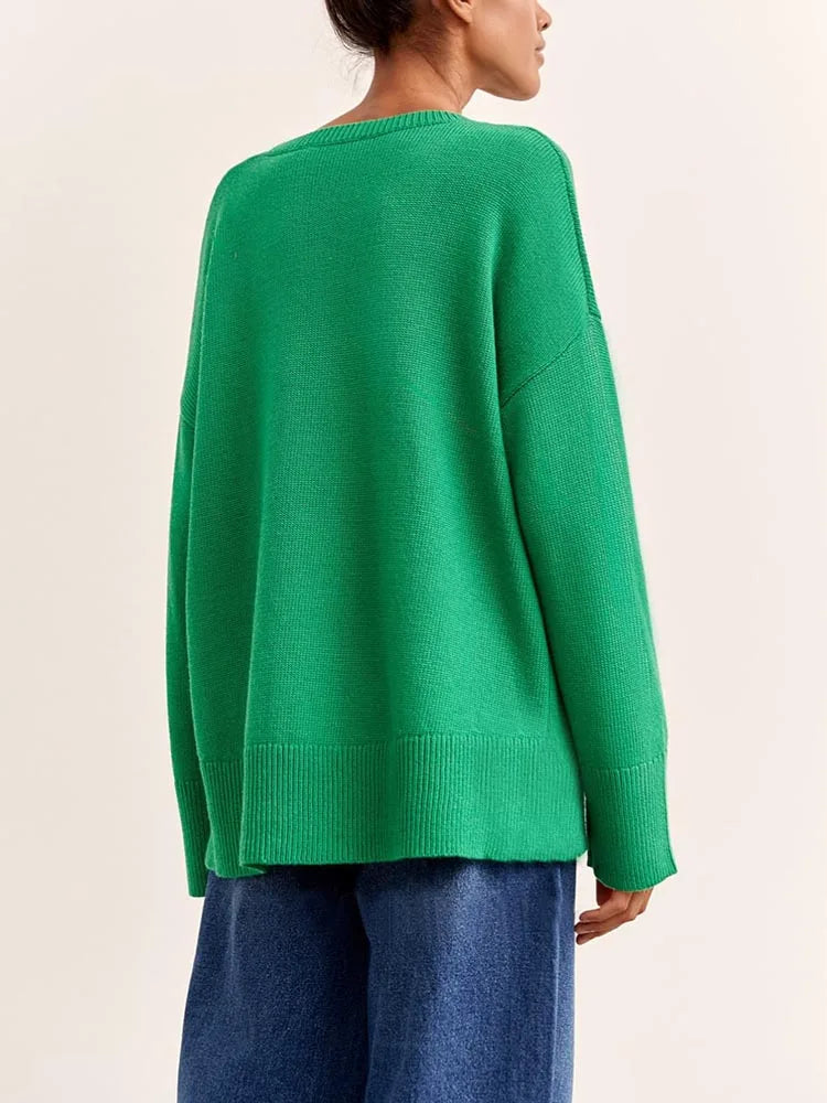 Oversized Crewneck Knit Sweater