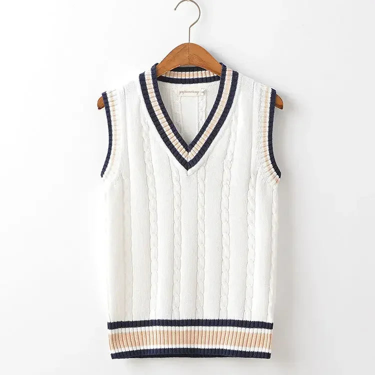 Men's Striped Knit Sweater Vest