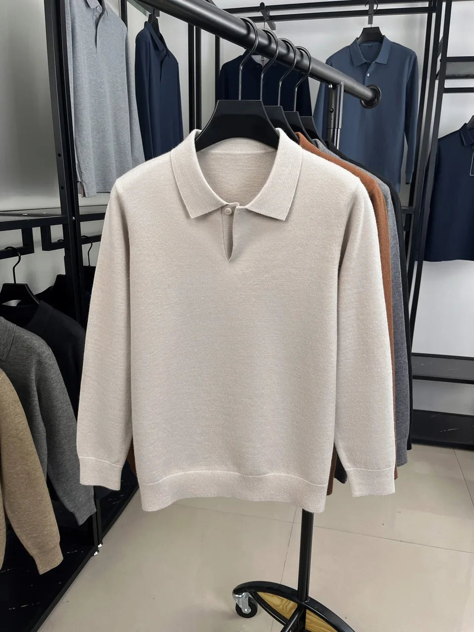 Men's Knit Polo Sweater