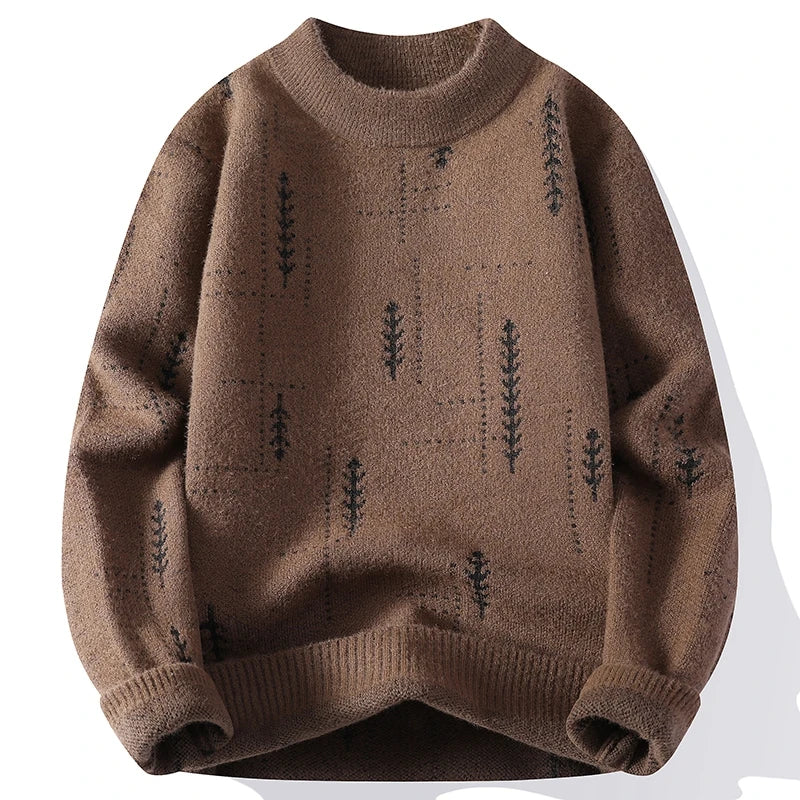 Men's Fuzzy Pattern Knit Sweater