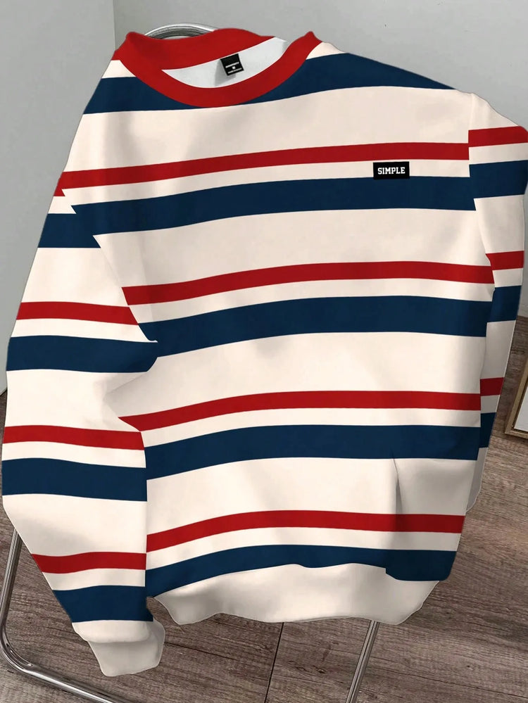 Men's Striped Print Sweater