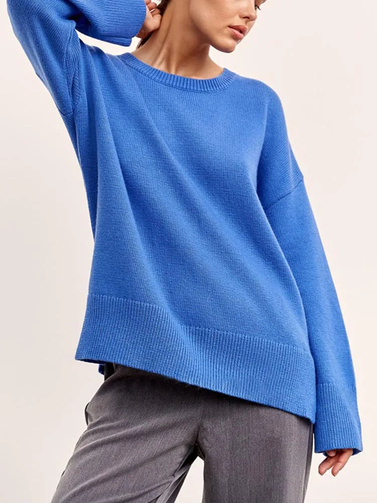 Oversized Crewneck Knit Sweater