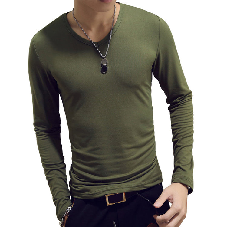 Men's Slim V-Neck Long-Sleeve T-Shirt