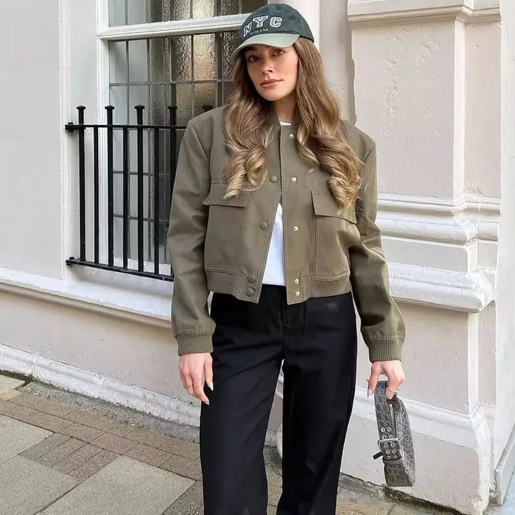 Cropped Bomber Jacket
