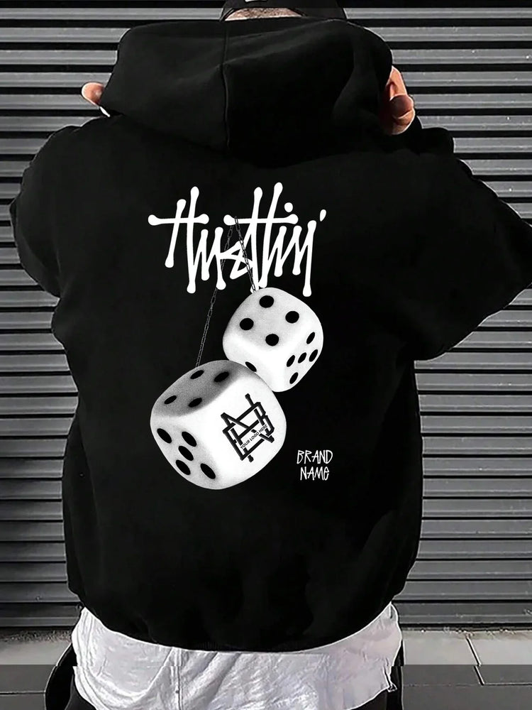 Men's and Women's Hooded Sweatshirt - New Geometric Pattern Fashionally Loose and Warm Winter-Spring Sport Coat