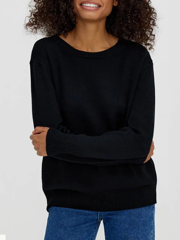 Oversized Crewneck Knit Sweater
