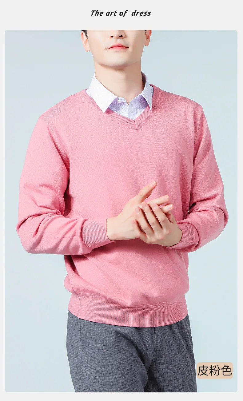 Men's V-Neck Knit Sweater
