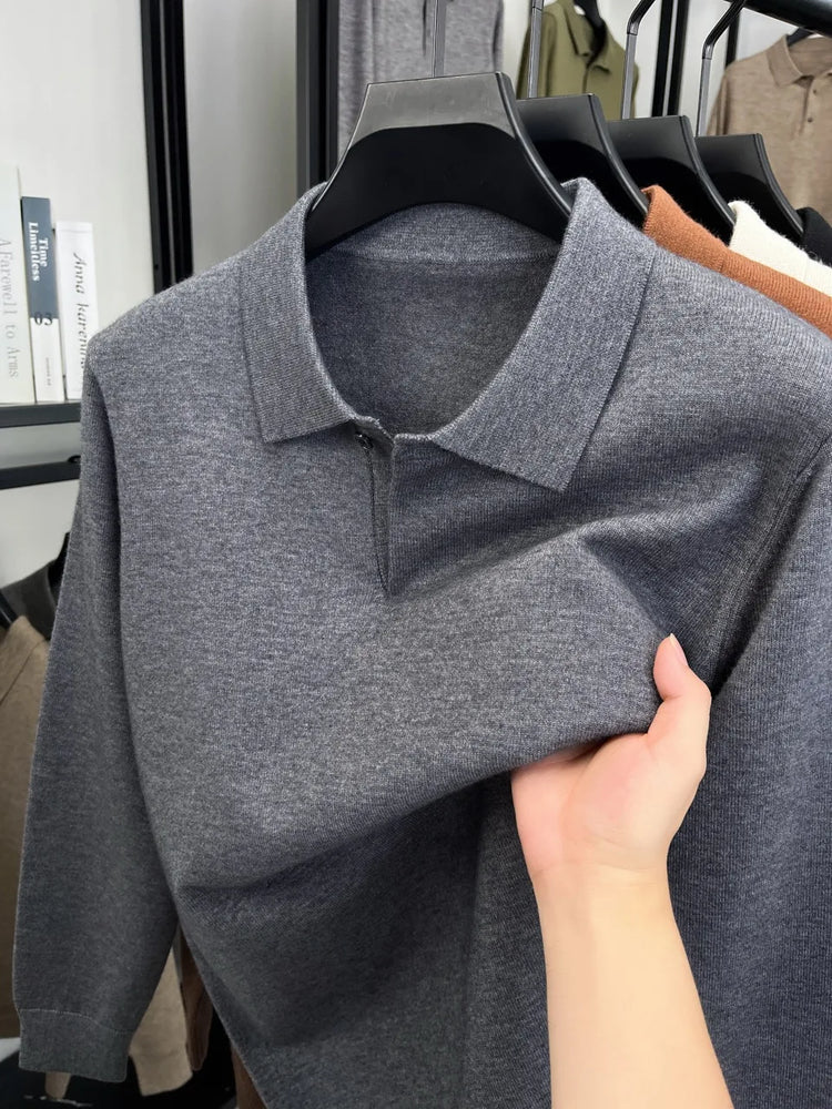 Men's Knit Polo Sweater