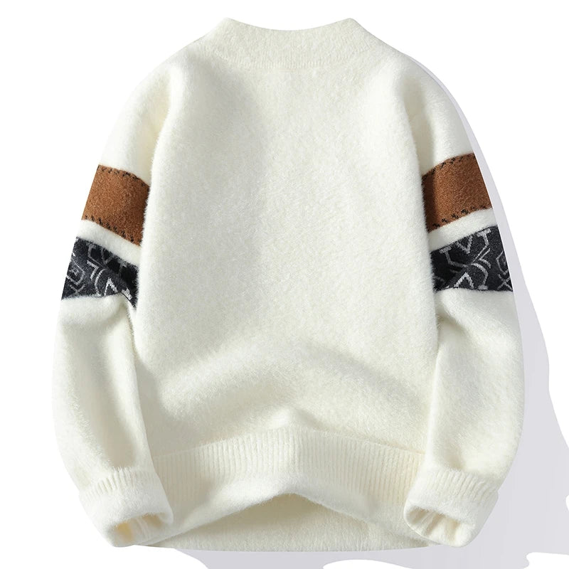 Men's Fuzzy Pattern Knit Sweater